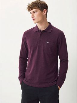 SANDPIPER - Wine Men Neck Full Sleeve Polo T-Shirt