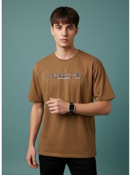SANDPIPER - Brown Mens Round Neck Half Sleeve T-Shirt