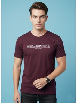 SANDPIPER - Maroon Men's Round Neck Half Sleeve T-Shirt