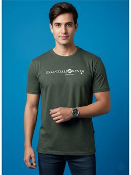 SANDPIPER - Olive Mens Round Neck Half Sleeve T-Shirt