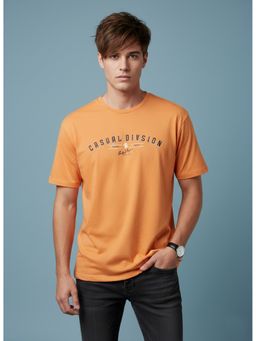 SANDPIPER - Orange Men Round Neck Half Sleeve T-Shirt