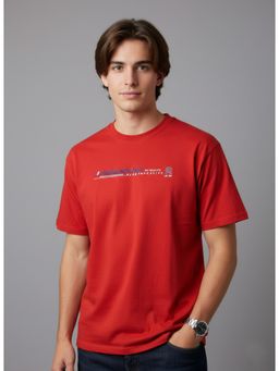 SANDPIPER - Red Men's Round Neck Half Sleeve T-Shirt