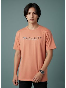 SANDPIPER - Orange Mens Round Neck Half Sleeve T-Shirt
