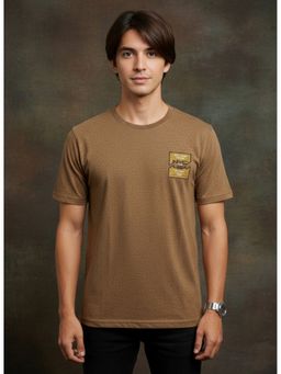 SANDPIPER - Brown Men Round Neck Half Sleeve T-Shirt