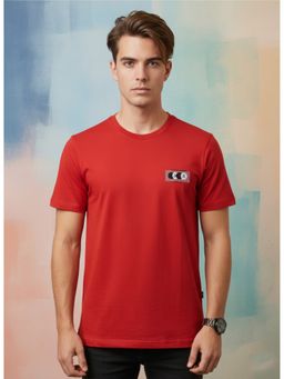 SANDPIPER - Red Mens Round Neck Half Sleeve T-Shirt