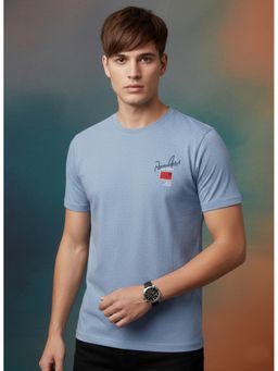 SANDPIPER - Blue Round Neck Half Sleeve T-Shirt