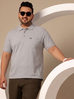SANDPIPER - Grey Mens Round Neck Half Sleeve Polo T-Shirt