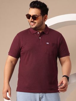 SANDPIPER - Maroon Men Round Neck Half Sleeve Polo T-Shirt