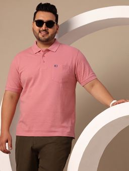 SANDPIPER - Pink Mens Round Neck Half Sleeve Polo T-Shirt