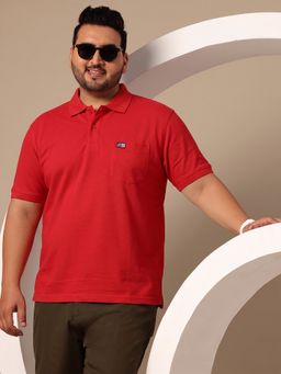 SANDPIPER - Red Men Round Neck Half Sleeve Polo T-Shirt