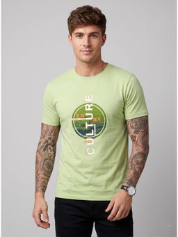 SANDPIPER - Green Men Round Neck Half Sleeve T-Shirt