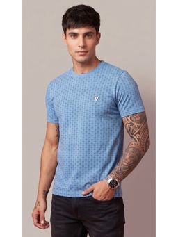 SANDPIPER - Men Blue Round Neck Half Sleeve T-Shirt