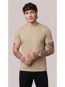 SANDPIPER - Beige Mens Round Neck Half Sleeve T-Shirt