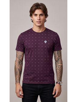 SANDPIPER - Wine Men's Round Neck Half Sleeve T-Shirt