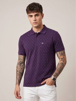 SANDPIPER - Purple Men Neck Half Sleeve Polo T-Shirt