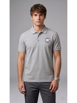SANDPIPER - Grey Men Neck Half Sleeve Polo T-Shirt