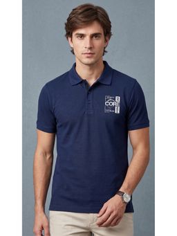 SANDPIPER - Navy Blue Men Neck Half Sleeve Polo T-Shirt