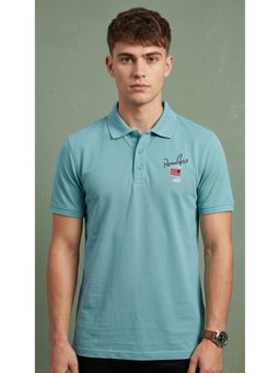 SANDPIPER - Blue Men Neck Half Sleeve Polo T-Shirt