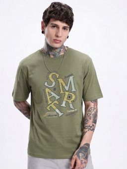 SANDPIPER - Khaki Men Round Neck Half Sleeve T-Shirt