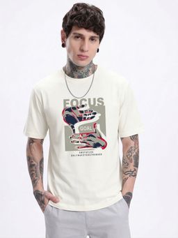 SANDPIPER - White Men Round Neck Half Sleeve T-Shirt