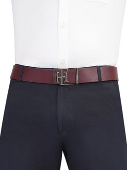 Tommy Hilfiger - Men Malmo Leather Reversible Belt - Wine & Navy Blue