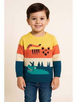 Knitco - Multi-Color Colorblock Regular Sweater