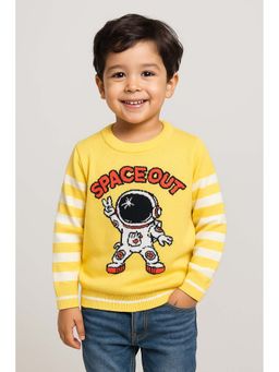 Knitco - Yellow Woven Regular Sweater