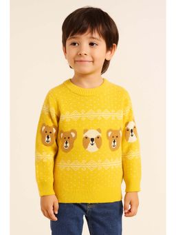 Knitco - Yellow Woven Regular Sweater