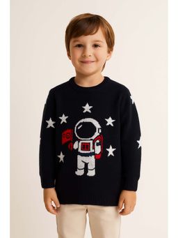 Knitco - Black Woven Regular Sweater