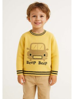 Knitco - Yellow Woven Regular Sweater