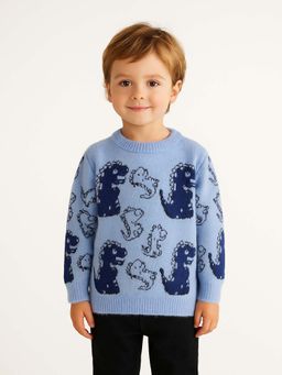 Knitco - Blue Woven Regular Sweater