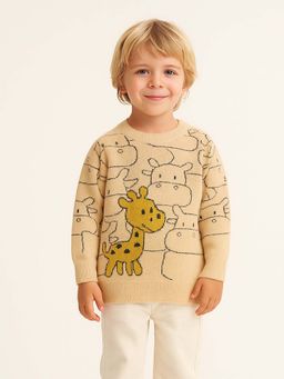 Knitco - Beige Woven Regular Sweater