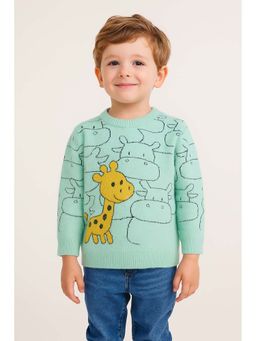 Knitco - Green Woven Regular Sweater