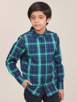 Campana - Navy Blue Checks Regular Shirt