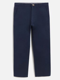 Campana - Navy Blue Solid Regular Trouser