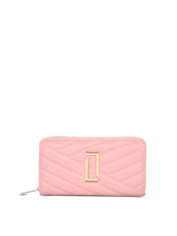 Lavie Luxe - Cross Quilt Women's Zip Around Wallet (Lt Pink) (L)