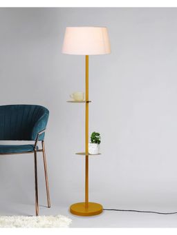 Homesake - Golden Duo Shelf Metal Floor Lamp, White