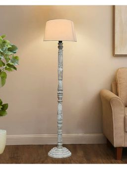 Homesake - Khadi Wood Antique Fabric Drum Shade White