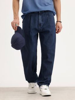 WROGN - Barrel Fit Denim Jeans-Dark Blue