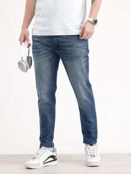 WROGN - Skinny Cropped Washed Denim Jeans-Blue