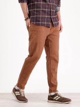 WROGN - Solid Skinny Crop Denim Jeans-Brown