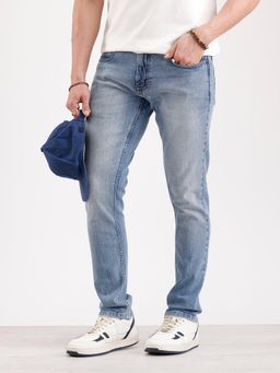 WROGN - Faded Slim Fit Denim Jeans-Blue
