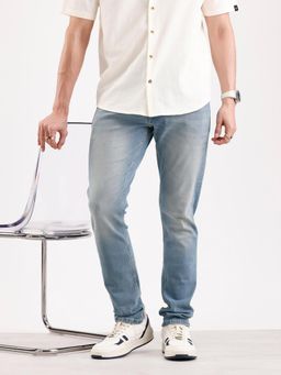 WROGN - Faded Slim Fit Denim Jeans-Blue