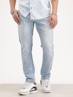 WROGN - Solid Slim Fit Denim Jeans-Light Blue