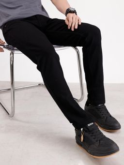 WROGN - Solid Slim Tapered Fit Denim Jeans-Black