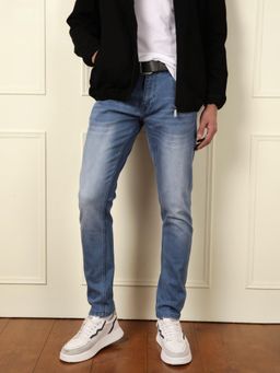 WROGN - Linen Blend Denim Jeans-Light Blue