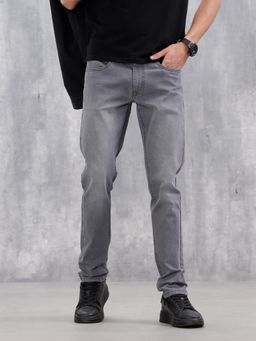 WROGN - Mid Wash Casual Slim Fit Jeans-Grey