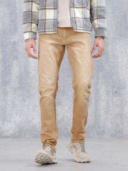 WROGN - Men's Casual Slim Fit Jeans-Khaki