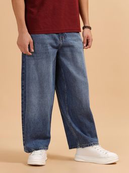 WROGN - Casual Baggy Fit Jeans-Blue