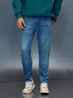 WROGN - Men's Casual Skinny Crop Fit Jeans-Blue